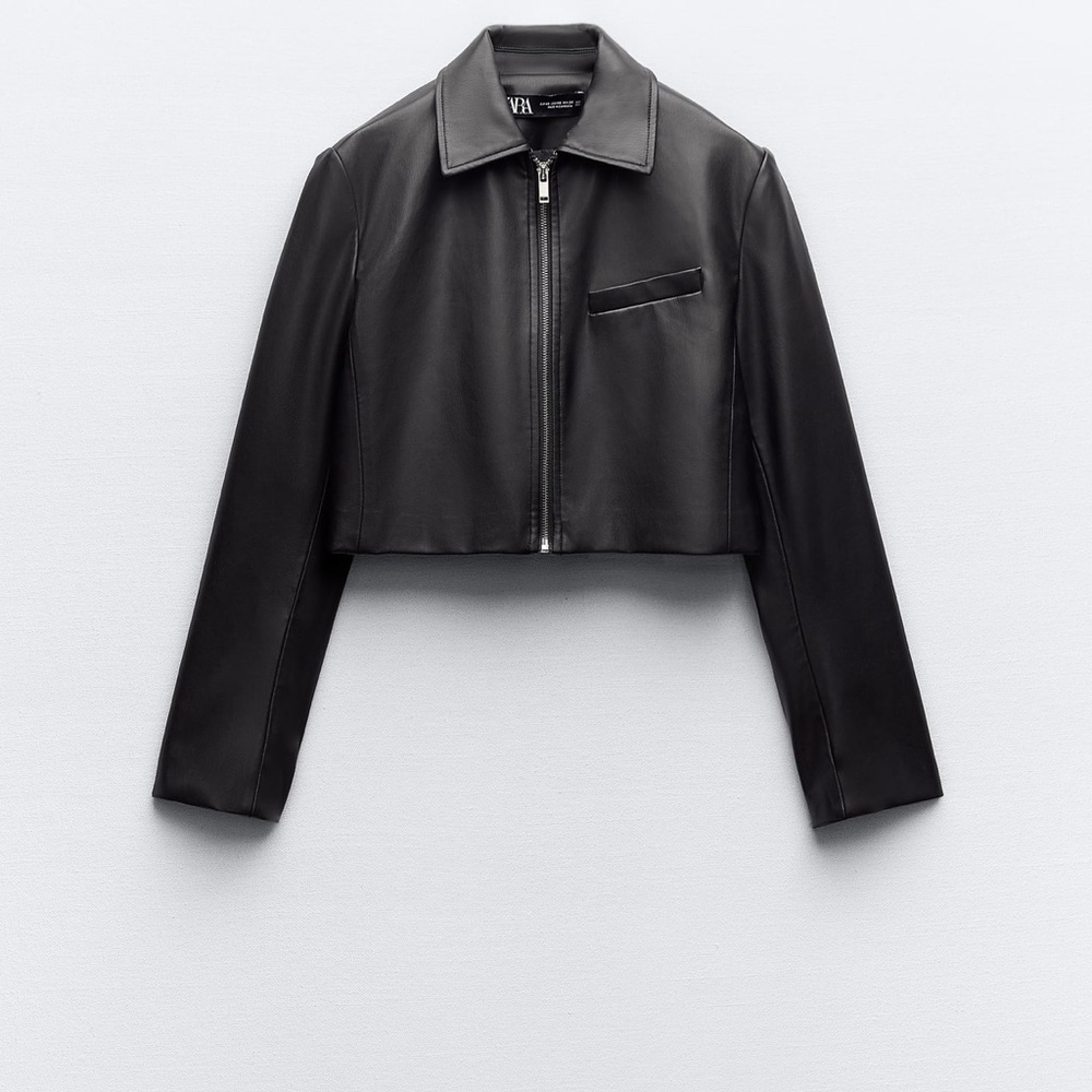 Zara Faux Leather Crop jacket